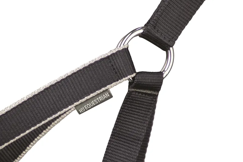 Hy Equestrian Synergy Head Collar and Lead Rope - Navy/Silver-1